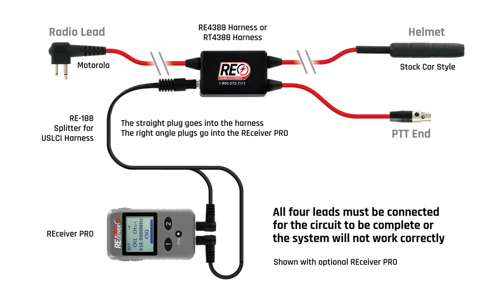 CAR HARNESS - 3 CONDUCTOR RACETRAC 2-PIN MOTOROLA USLCI – Racing