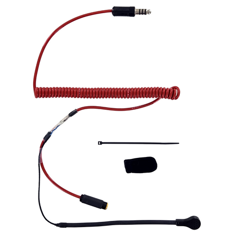 HELMET KIT - MINI MIC FLEX BOOM 4 CONDUCTOR COIL CORD