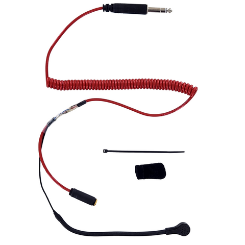HELMET KIT - MINI MIC FLEX BOOM 3 CONDUCTOR COIL CORD